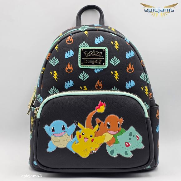 Loungefly Pokemon Starters Mini Backpack - Funkon 2021 Exclusive New - Picture 1 of 8